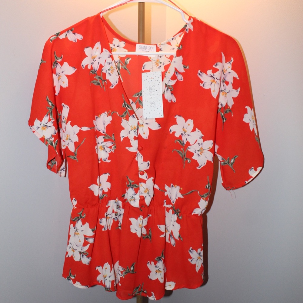 Flirty Floral Print Blouse